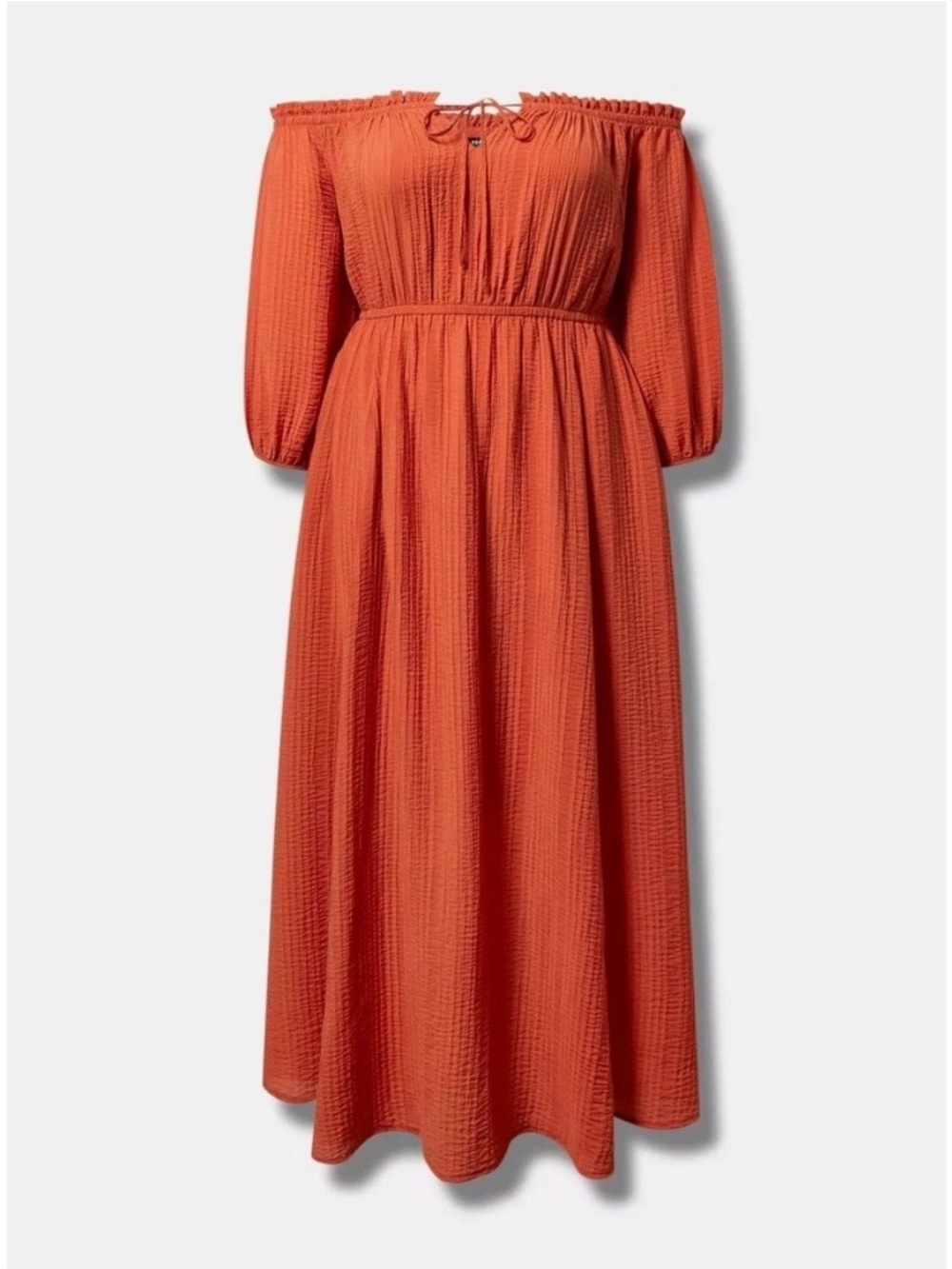 torrid Off-Shoulder Maxi Dress in Rust